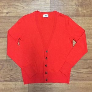 Old Navy Bright Coral/Orange Cardigan Button Front